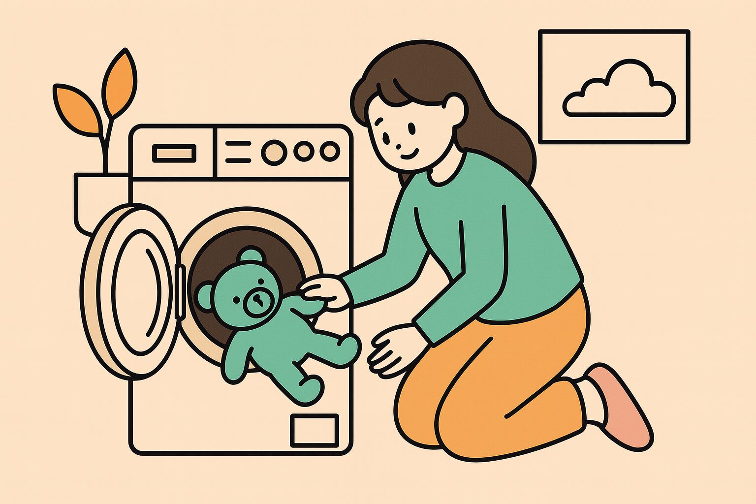 洗濯機 ぬいぐるみ1