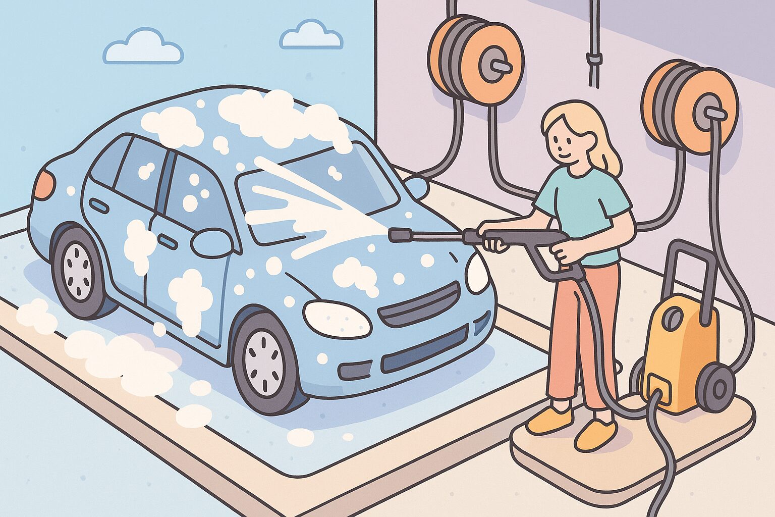 高圧洗浄機での洗車はダメ？セルフ洗車場やガソリンスタンドの注意点 | クリーン家電ガイド：掃除機・洗浄・処理機の選び方